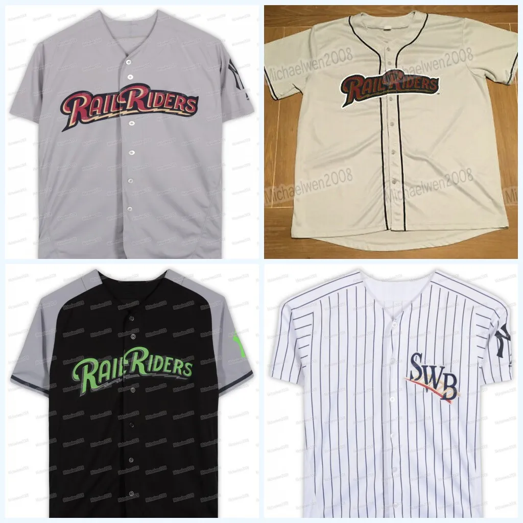 Scranton Wilkes Barre RailRiders Jersey 100 Double Stitched Embroidery Vintage high quality Men Women Youth Custom Baseball Jerseys
