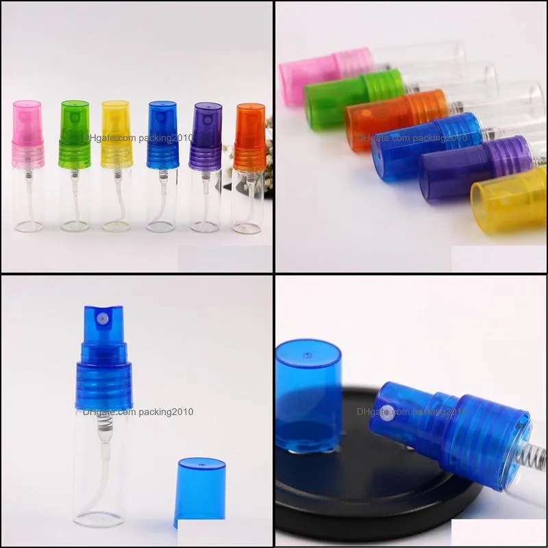 10ml Small Refillable Glass Perfume Bottle Transparent Glass with color Top Fragrance atomizer Mist spray Liquid Container