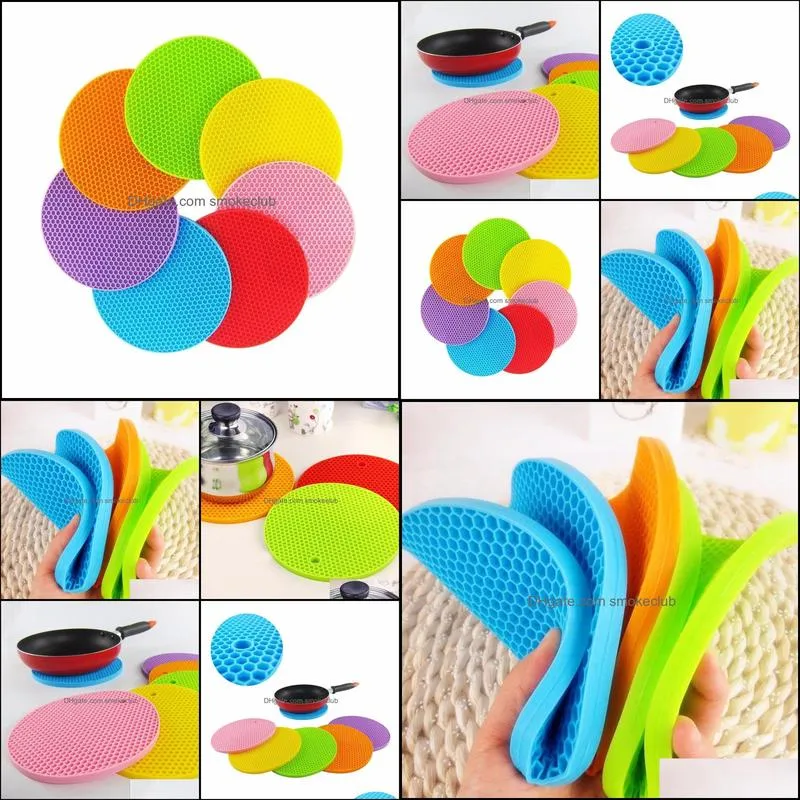 Round Silicone Table Cup Mats Pans Pot Bowls Mat Coaster Insulation Pad Non-slip