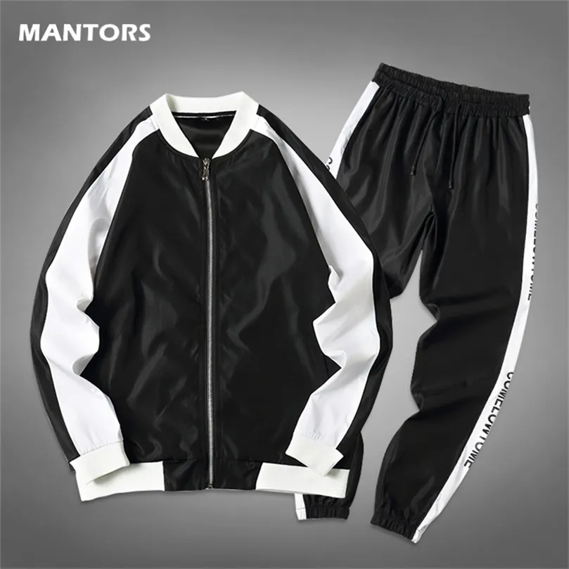 2020 MEN MENS Set Brand Casual Tracksuit Spring Spring Autumn Men S Sportswear Duas peças Pontas de capa de calça rastrear Fashion Streetwear LJ201126