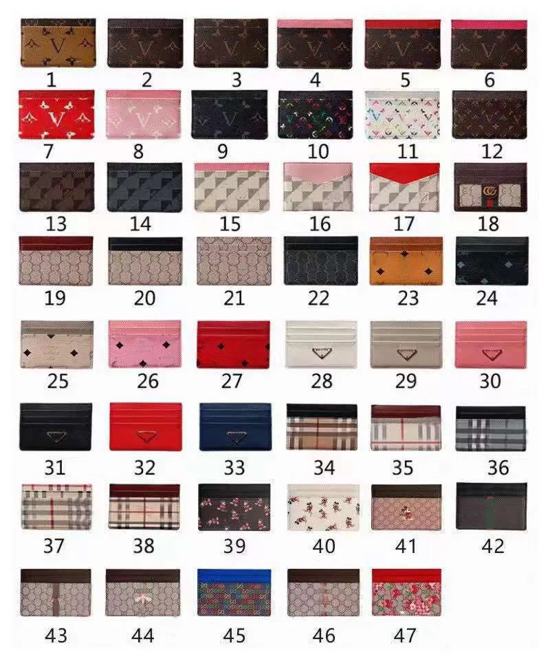 Gros Mode Titulaires De La Carte De Crédit Femmes Mini Portefeuille De Haute Qualité En Cuir Véritable Hommes Designer Pur Couleur Titulaire De La Carte Double Face Portefeuilles Avec Boîte