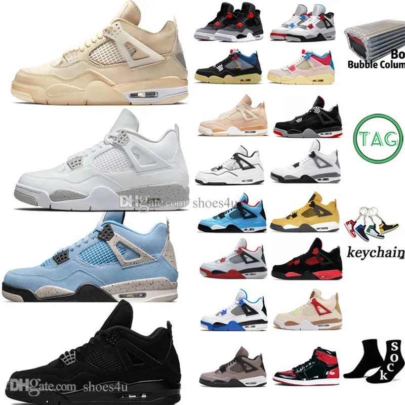 Sail Oreo University Blue 4 4s Herren-Basketballschuhe Fire Red Thunder White Cement Black Cat Bred Infrarot Military Green Metallic Herren Sport Damen Sneakers Trainer