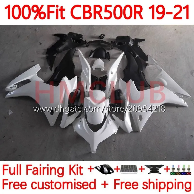 ホンダボディCBR500 CBR 500 RR CC 500R 500CCの射出型型OEM 19-21ボディワーク135NO.3 CBR500CC CBR500R 19 20 21 CBR500RR 2019 2020 2021フェアリンググロスホワイト