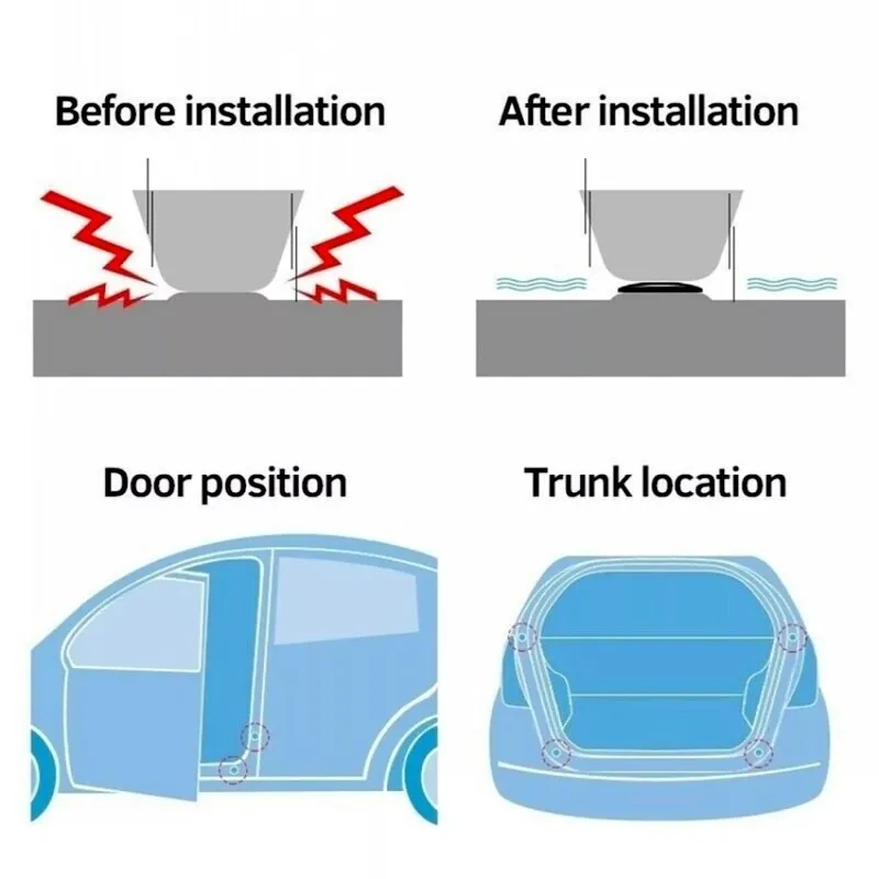 Anti-kollision Silikondyna bildörr Stängande anti-chockskydd Sjudisätt tyst buffert klistermärken Packning Auto Accessories