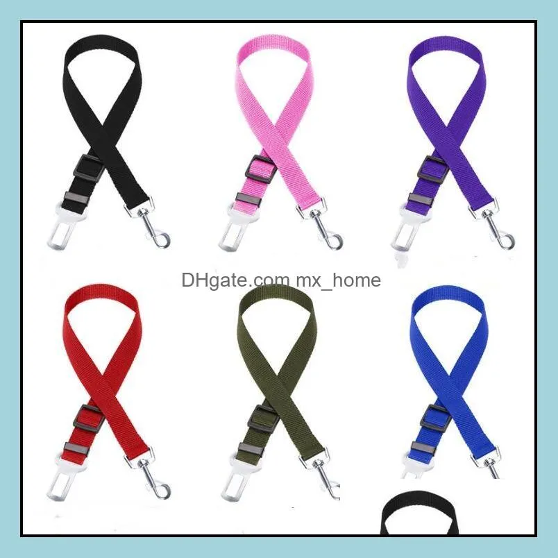 Pet Seat Safety Belt Dog Adjustable Car Vehicle Safety Seat Belt 2.5cm Width Adjustable Length Dog Seatbelt Chain Dog Collars Leashes