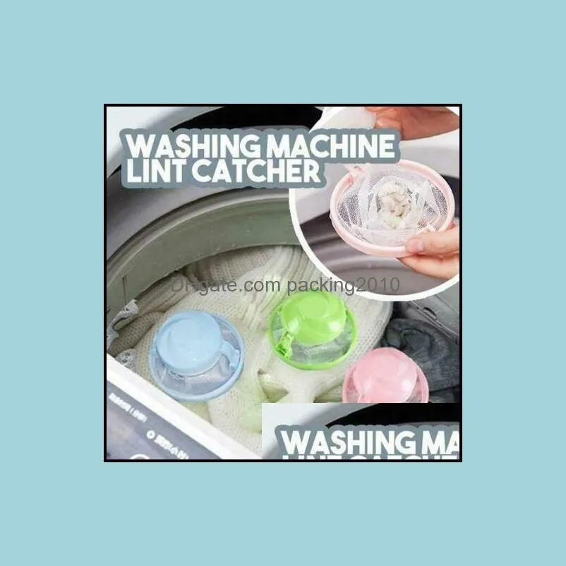 Home Floating Lint Hair Catcher Mesh Pouch Washing Hine Laundry Filter Bag Bleu Vert Dec498 Drop Delivery 2021 Sacs Vêtements Racks Housekee