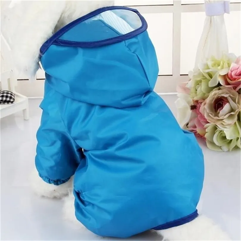 Imperméable Chien Vêtements de pluie Teddy manteau de pluie vêtements pour animaux de compagnie pour petits chiens Poncho Puppy Dog jumpsuit Vêtements Printemps Été Imperméable T200328