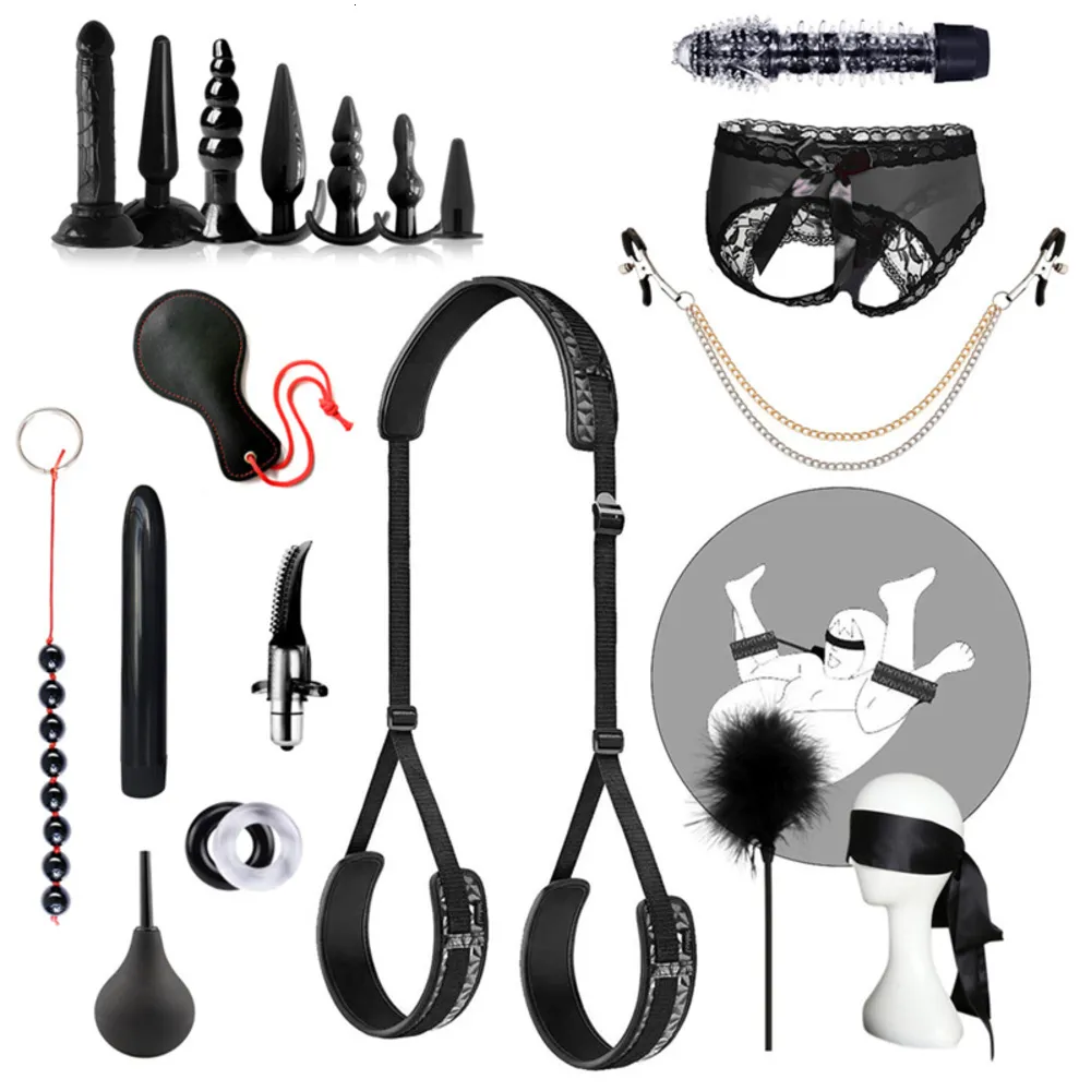 Комплект сексуальные игрушки BDSM для взрослых G Desingers Spot Vibrators Game SM Rondage Rathcuffs Hip Anal Beads Clit Shop y5ew