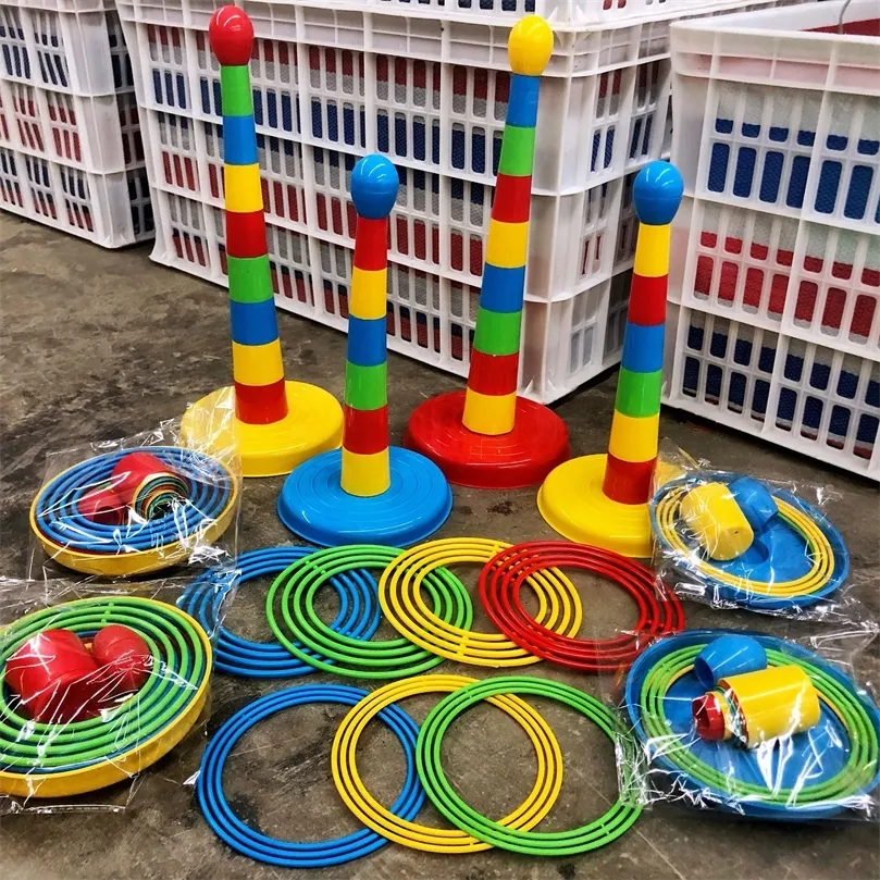 Kinder Outdoor Fun Spielzeug Sport Kreis Ferrule gestapelte Schichten Spiel Eltern-Kind-interaktives Ferrule Wurfspiel Kinder 220621