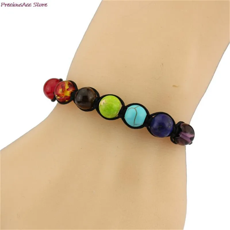 Charm Bracelets Bracelet Brand Yoga Women Men Gifts Stone Chakras Healing Balance Beads 8mm Natural & RopeCharm