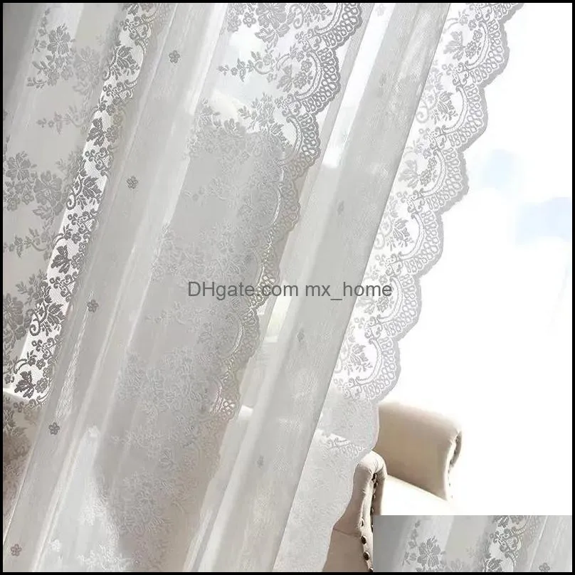 Curtain & Drapes Modern Luxury Tulle Curtains Living Room Bedroom Kitchen Decoration Bay Window Embroidery Flowers Finished