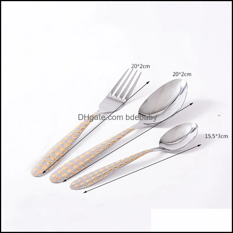 western tableware stainless steel hotel knife fork spoon food grade safety stainless steel comfortable handle spoon fork knife dh0488