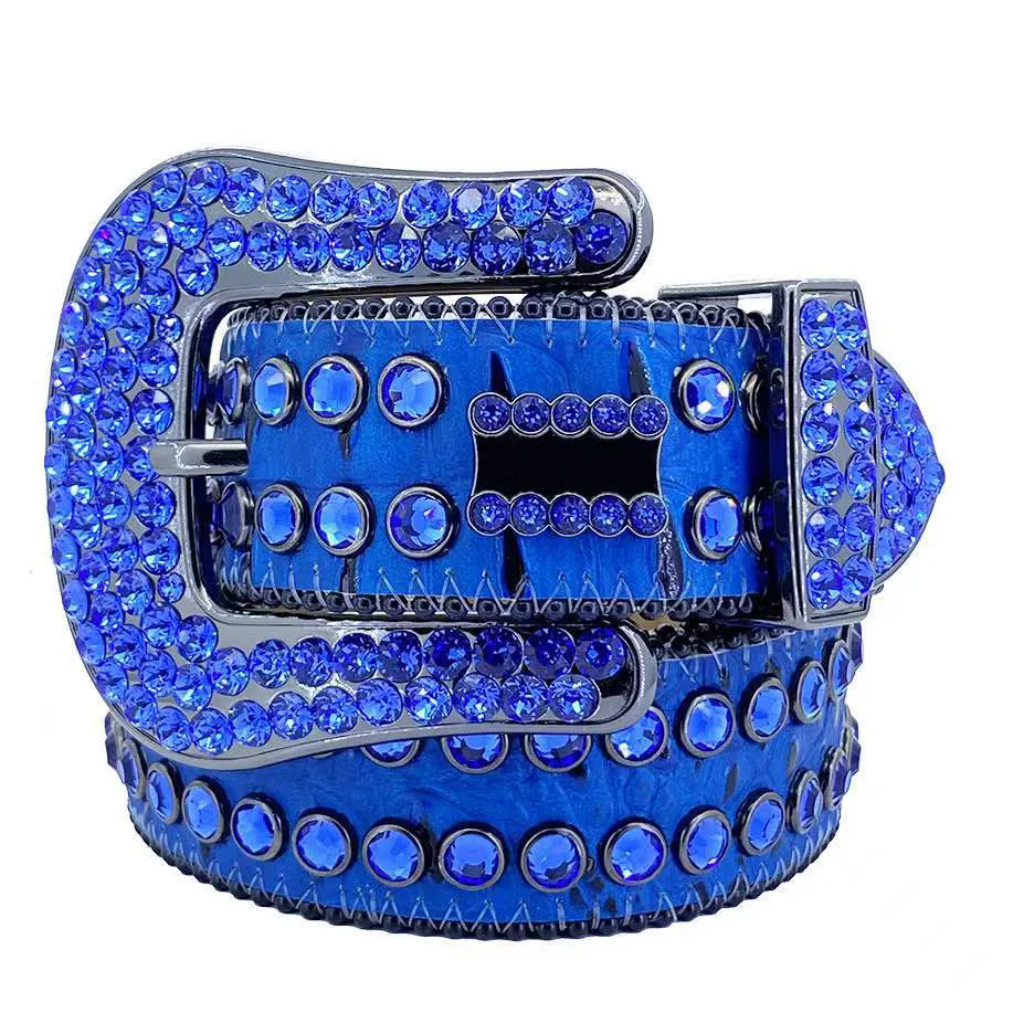 Cintura di design Donna Uomo Cinture con strass Rivetto Cintura in pelle punk Moda cinturino rock classico con diamanti Bling