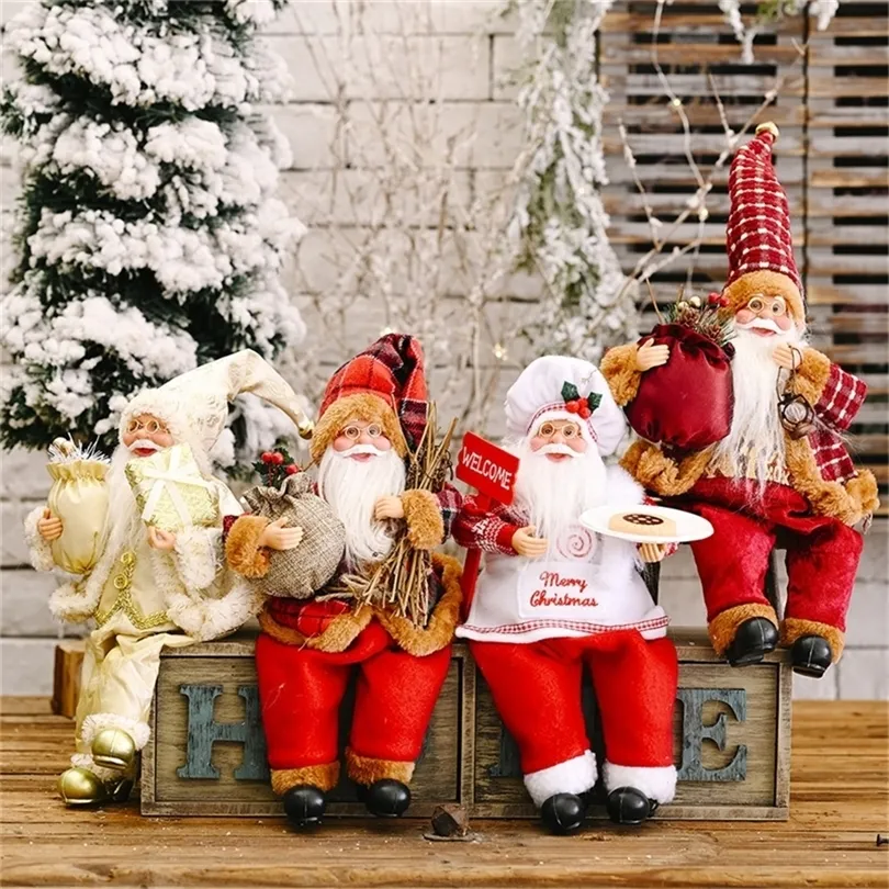 Święty Mikołaj Claus Doll Large 3020 cm Ozdoba choinkowa Nowy Rok Dekoracja domu Prezent dla dzieci Wesołych dekoracji świątecznych 9 T200909