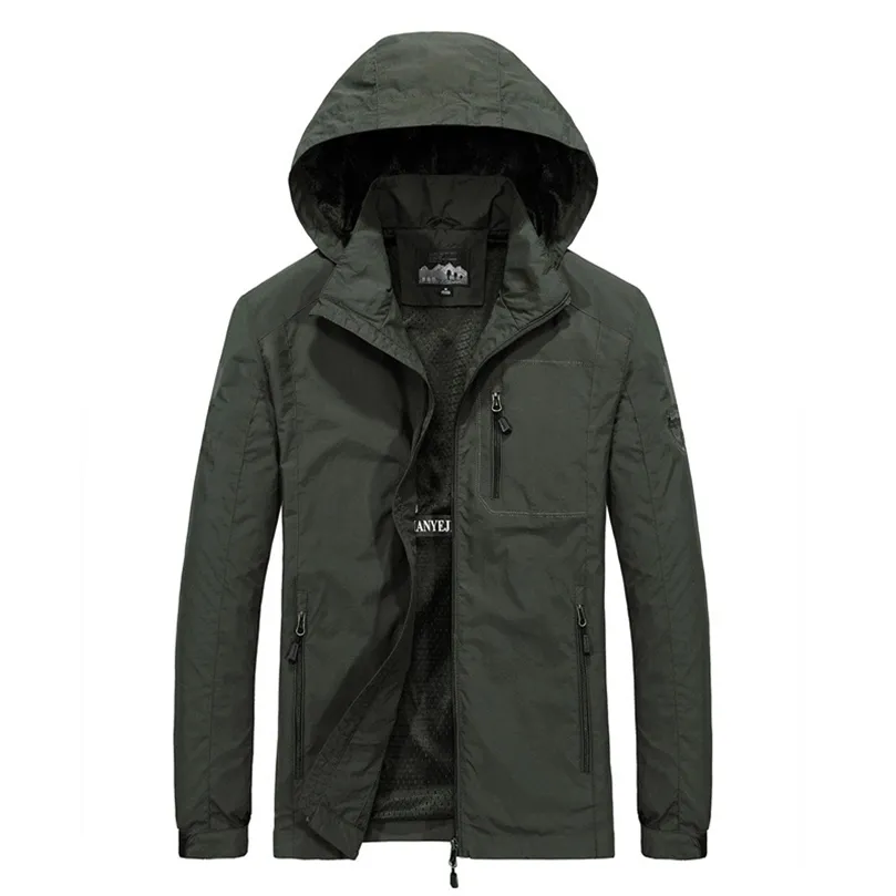 Herren Windjacke Jacken Wasserdichte Windschutzscheibe Jacke Männer Militär Mit Kapuze Wasserdicht Wind Breaker Casual Mantel Männlich Herbst 220808