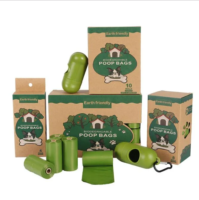 Сумки для собак с биоразлагаемыми пакетами для домашних животных пакеты для собачьих рулонов.