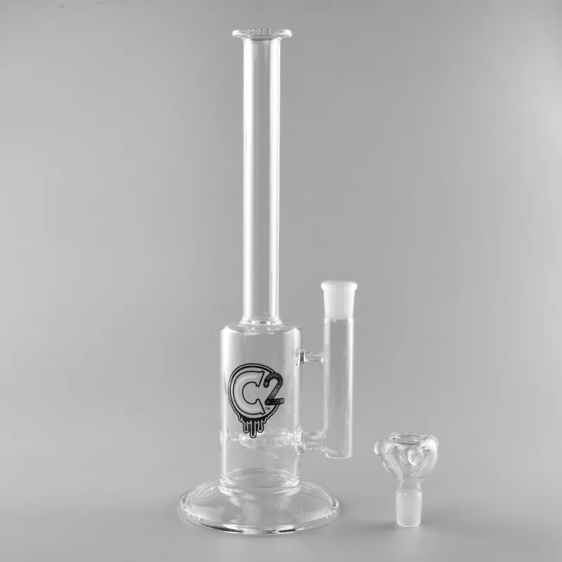 13.4-Inch Large Straight Tube Glass Hookah Bong with Perc, 18.8mm Female Joint