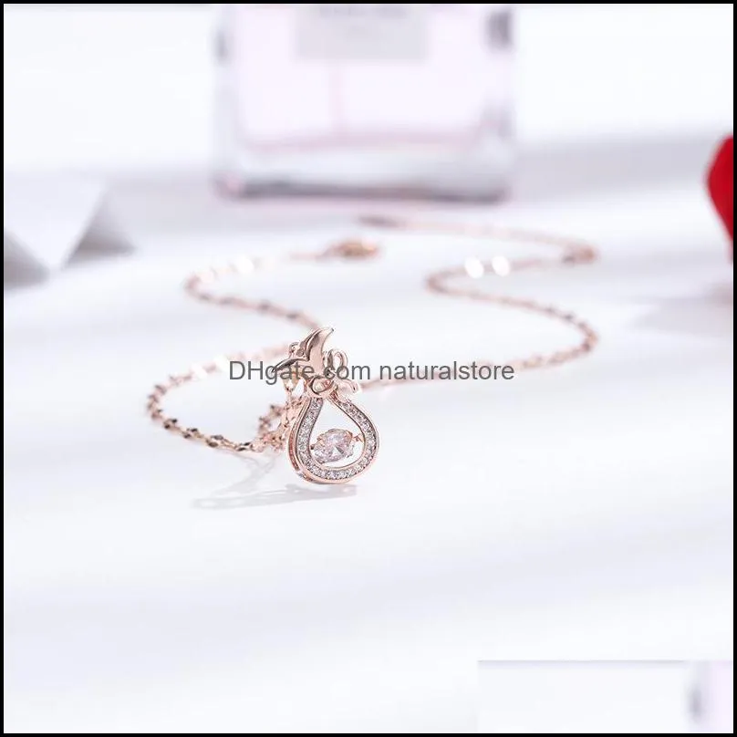 36 Designs Necklaces Women New Brand Heart Crown Key Lock Animal Pendant Choker Chain Girls Fashion Rhinestone Titanium Steel Jewelry