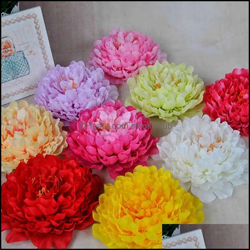 10 pcs Artificial peony heads diy wedding coroa de fundo home el fundo decoração de parede falsa flor mistolor entrega 2021 flor decorativa