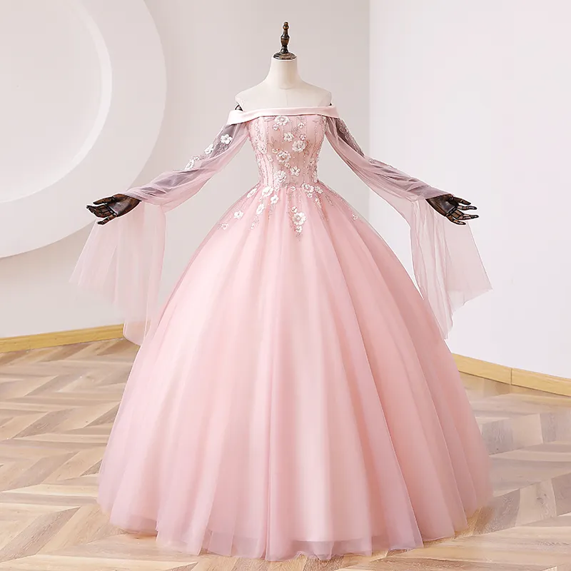 Light pink long sleeve fairy theme ball gown medieval costume dress cartoon  princess Renaissance gown queen cosplay from Dhgate Theme Costume - price  202.04