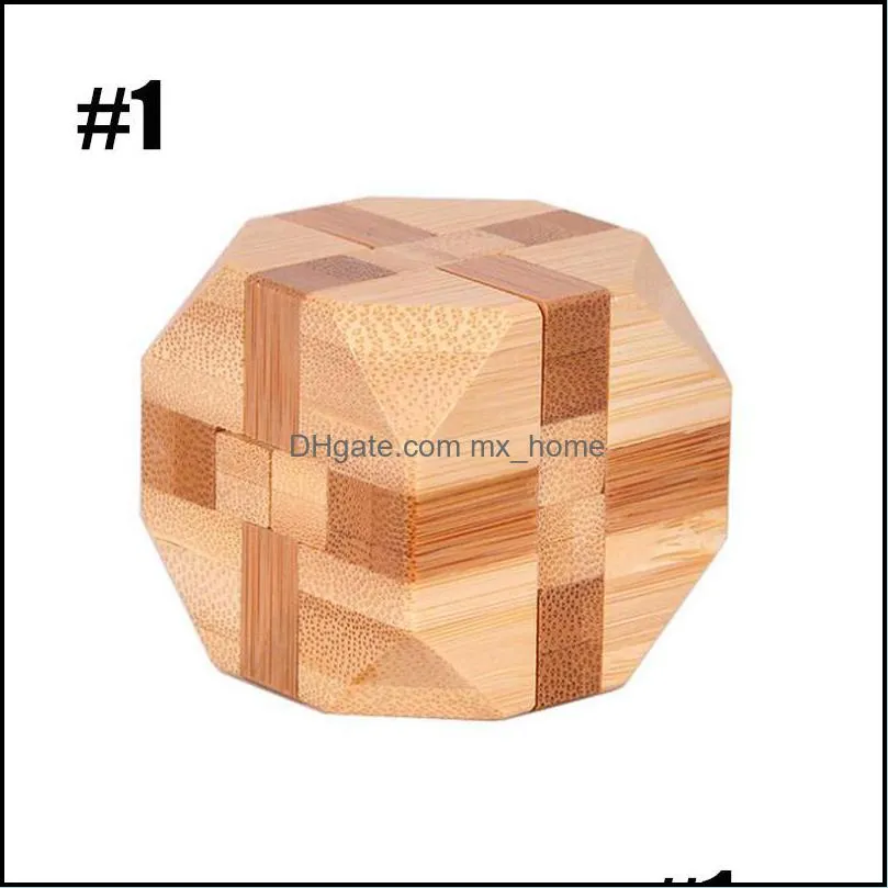 IQ Brain Teaser Kong Ming Lock 3D Wooden Interlocking Burr Puzzles Game Toy For Adults Kids