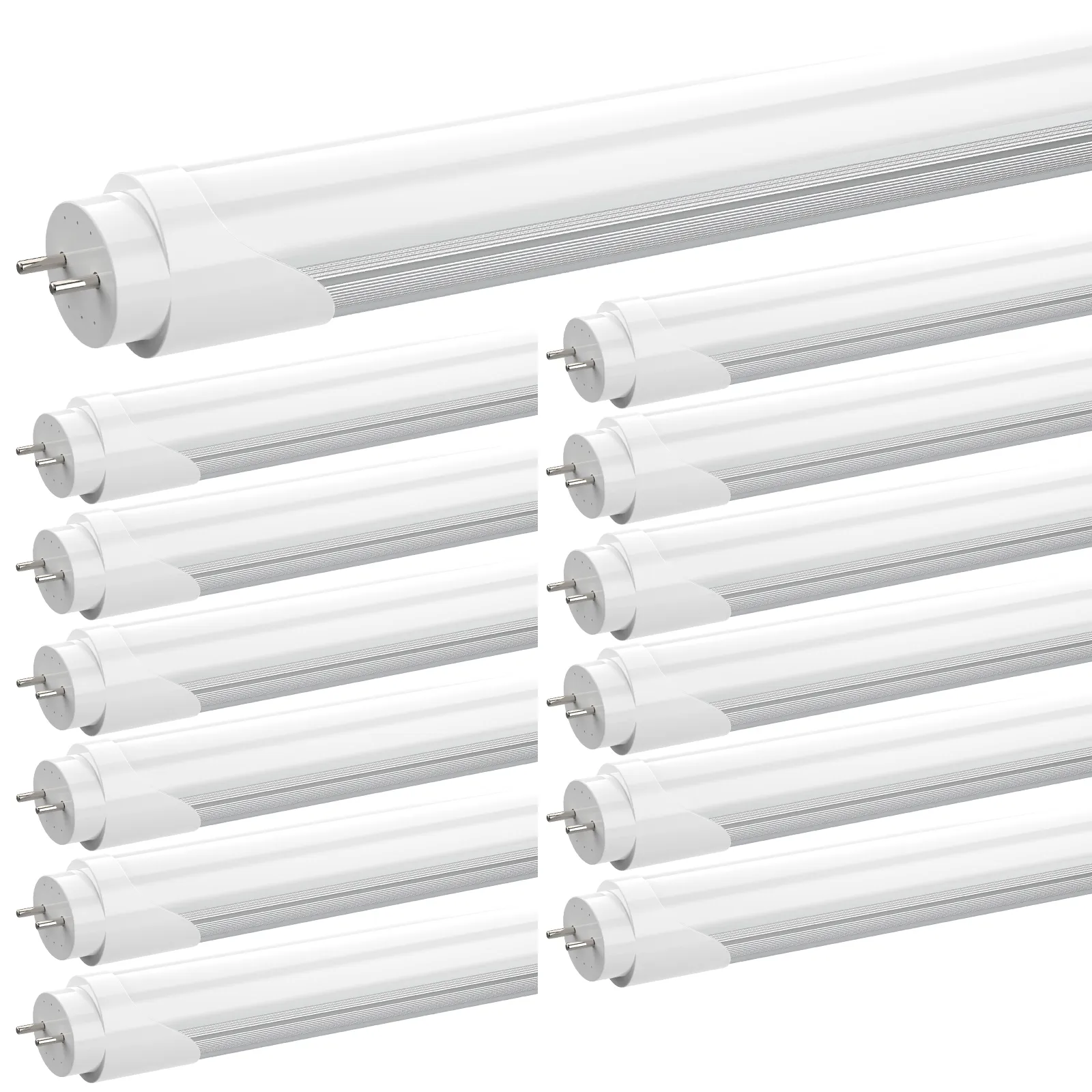 JEDLED T8 G13 LED Bulbs 4 Foot 22W 6000K Cold White Tube Lights 4FT Frosted Cover Fluorescent Light Bulb Ballast Bypass Double Ended Power