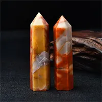 Södra Röda Agate Tower Crydsal Point Reiki Healing Meditation Chakra Room Decor Handgjorda Heminredning Samling Present