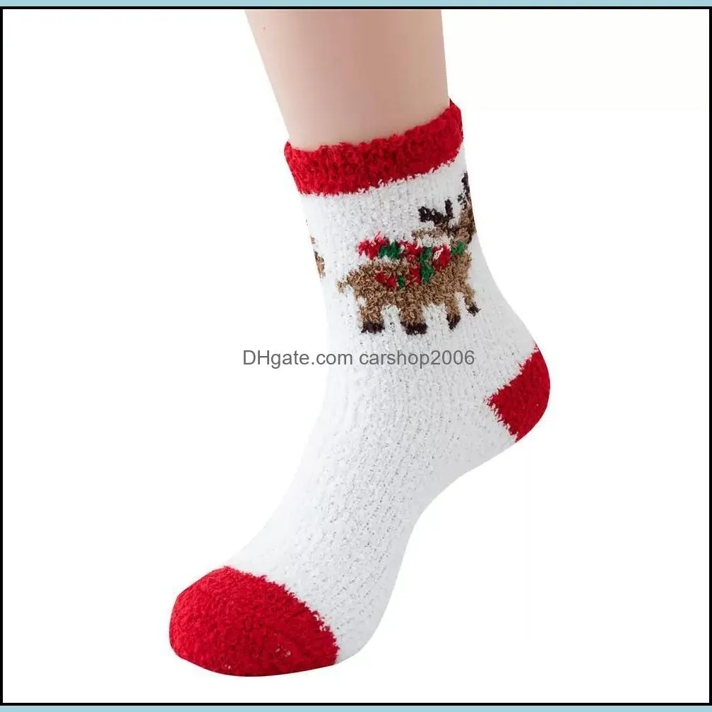 ups christmas socks thickened coral fleece women men lady socks wholesale floor sock winter christmas-socks