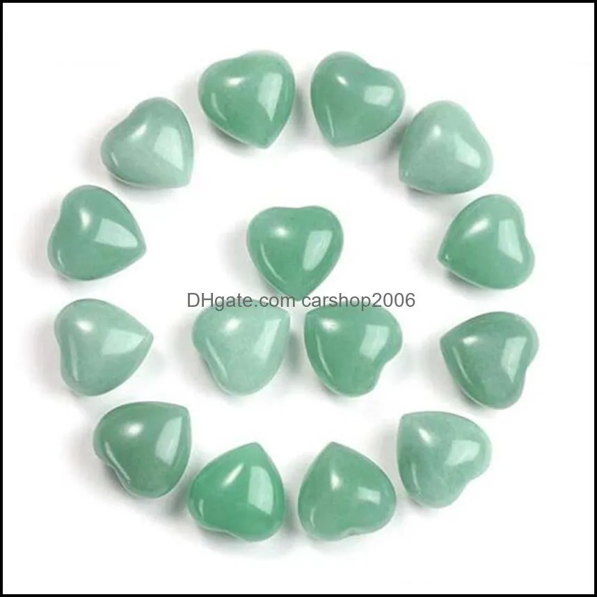 Natural Crystal Stone Ornaments Carved 15*10MM Heart Chakra Reiki Healing Quartz Mineral Tumbled Gemstones Hand Home Decor