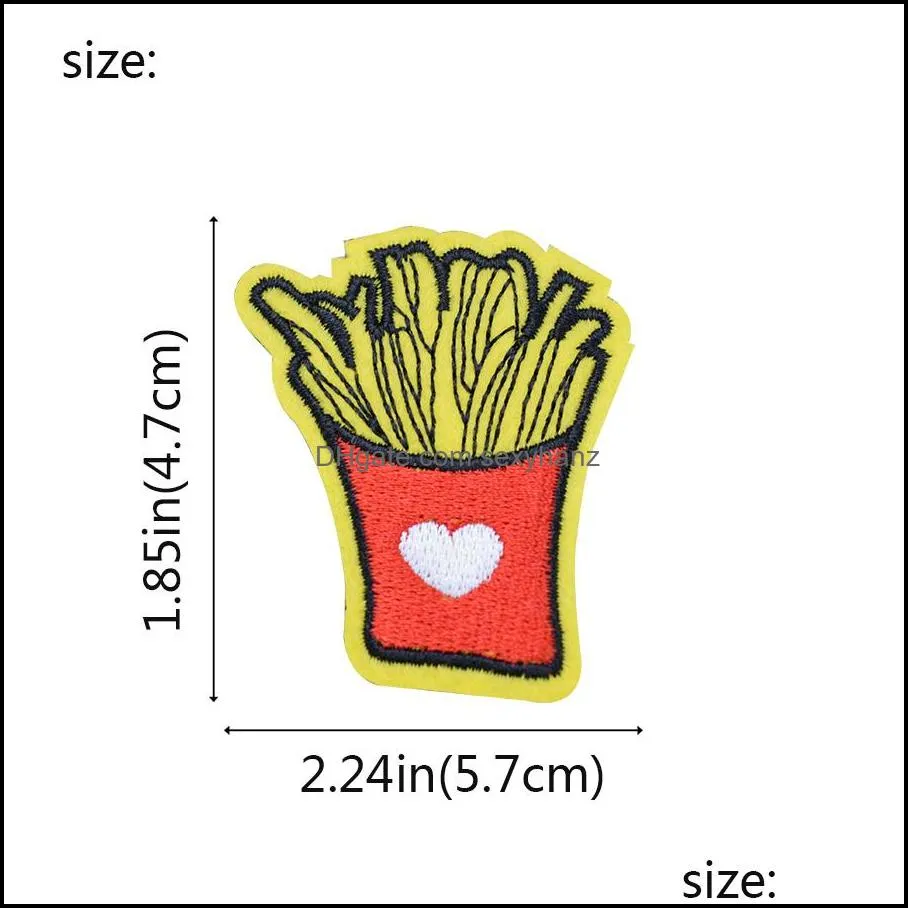 10 pcs love chipses for clothing bags iron on transfer applique badge for jeans diy sew on embroidered applique