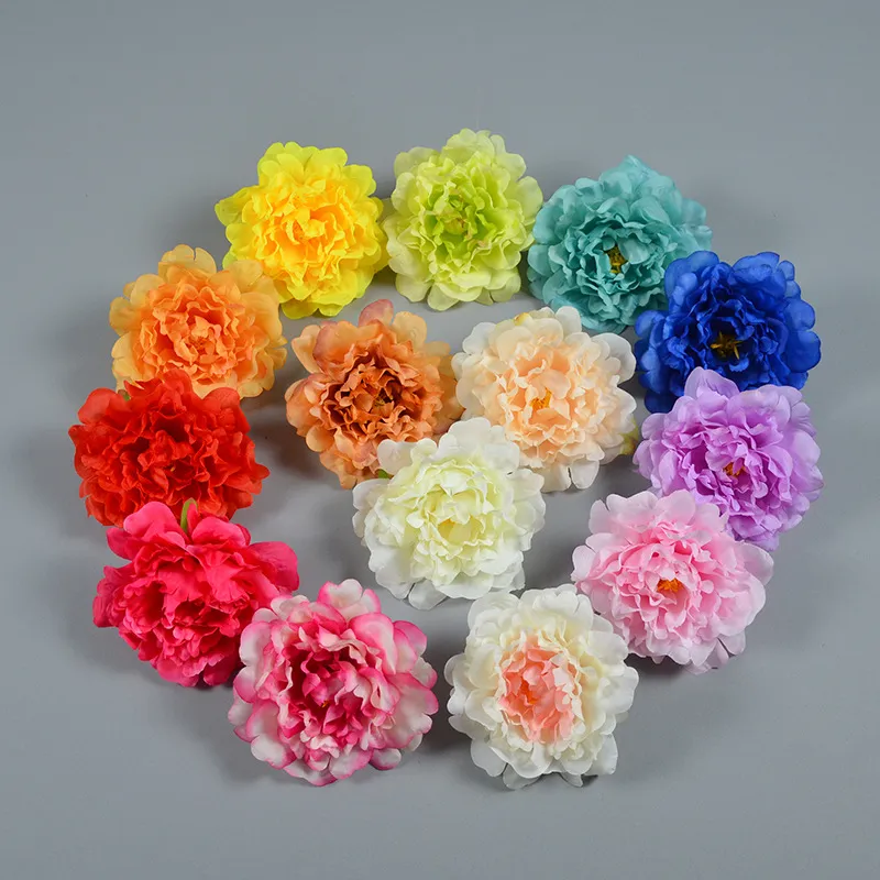 Artificial Flowers Silk Peony Flower Heads Wedding Party Decoration Supplies Simulation Fake Flower Head Home Decorations 20211221 Q2