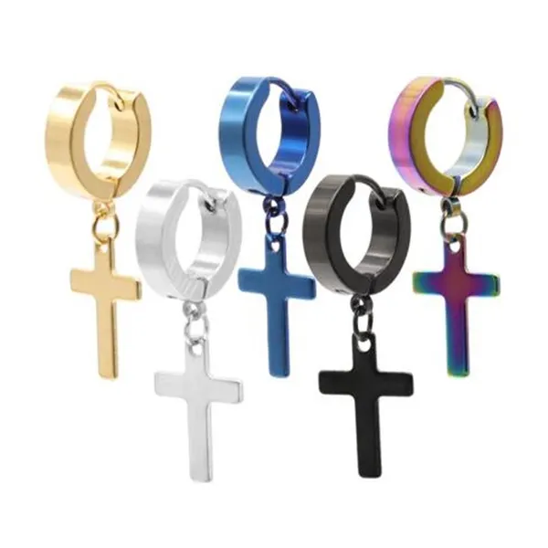 Kronleuchter Edelstahl Kreuz Ohrringe Punk Schmuck für coole Frauen Mädchen Freundschaft Geschenke AccessoriesGC1029 GC1029