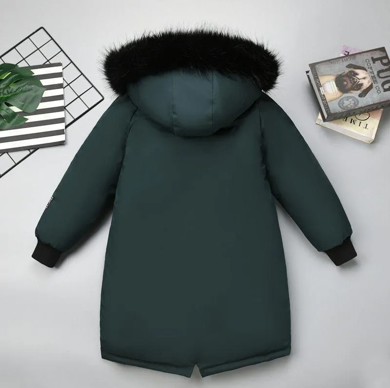 INS Boys Winter Cotton Boys Winter Coats With Embroidered Breast Badge And Large Fur Collar Thick Velvet Thick Jacket For Outdoor Activities LJ201202 From Cong05 31.85 DHgate.Com