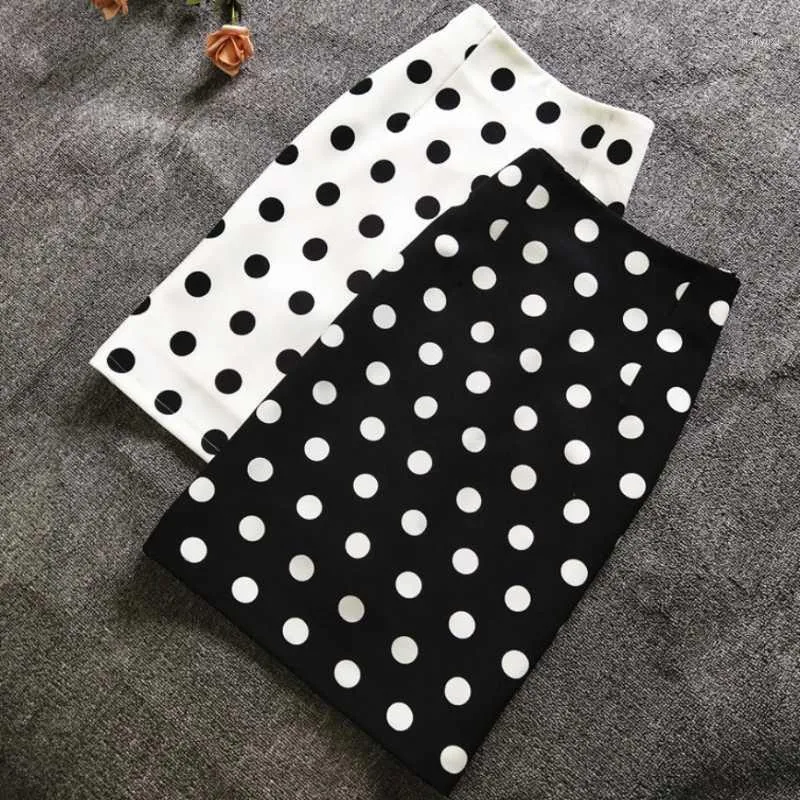 Skirts 2022 Spring Summer Vintage Polka Dot A-line Skirt Women High Waist Package Hip