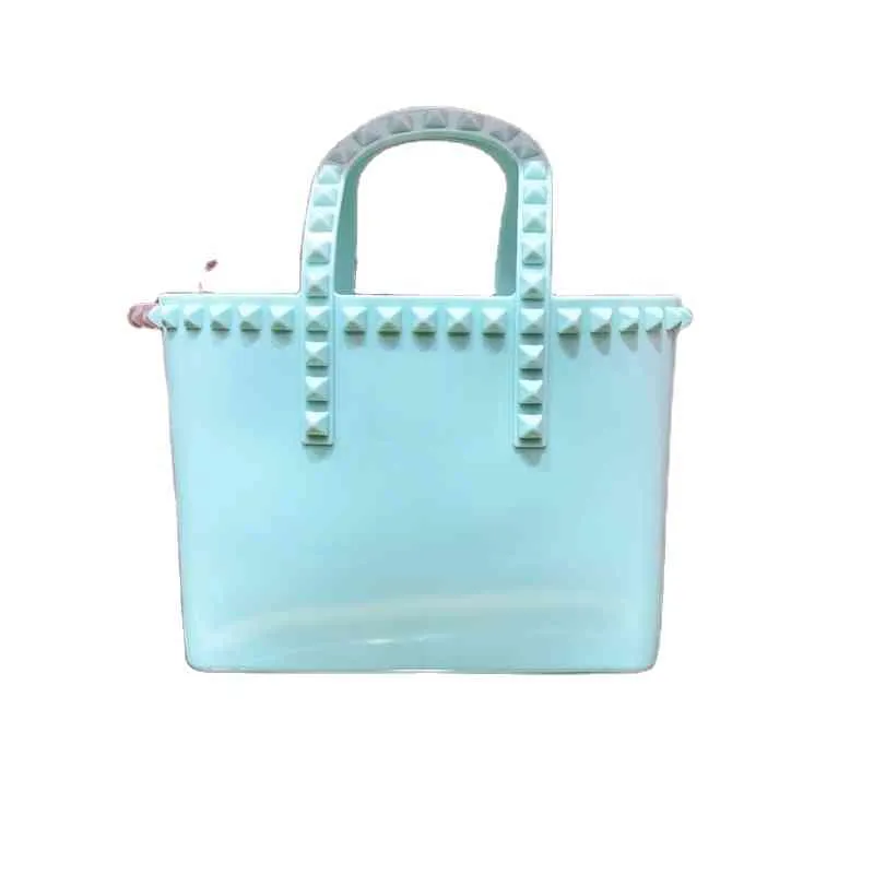 Candy Color Waterproof Clear Plastic Jelly Summer Beach Bag Ladi Transparent PVC Tote Cream Bag Women's Bag Handbag