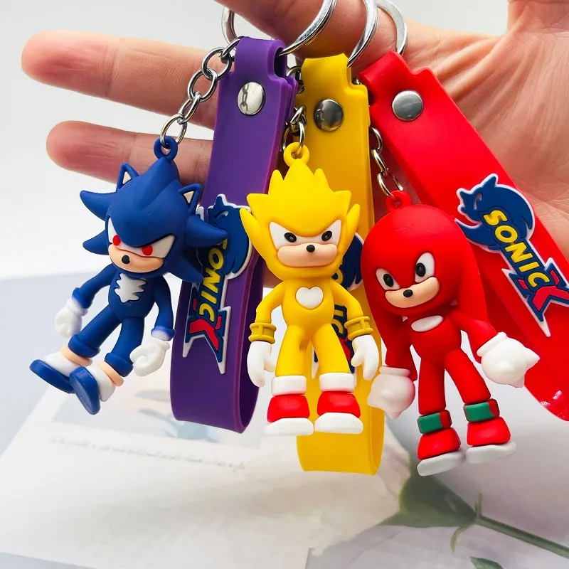 Cute Sonics Doll Cartoon Keychain Toys Color Resin Doll Ladies Bag Pingente Acessórios Car Key Chain Ring Charm Presentes Criativos