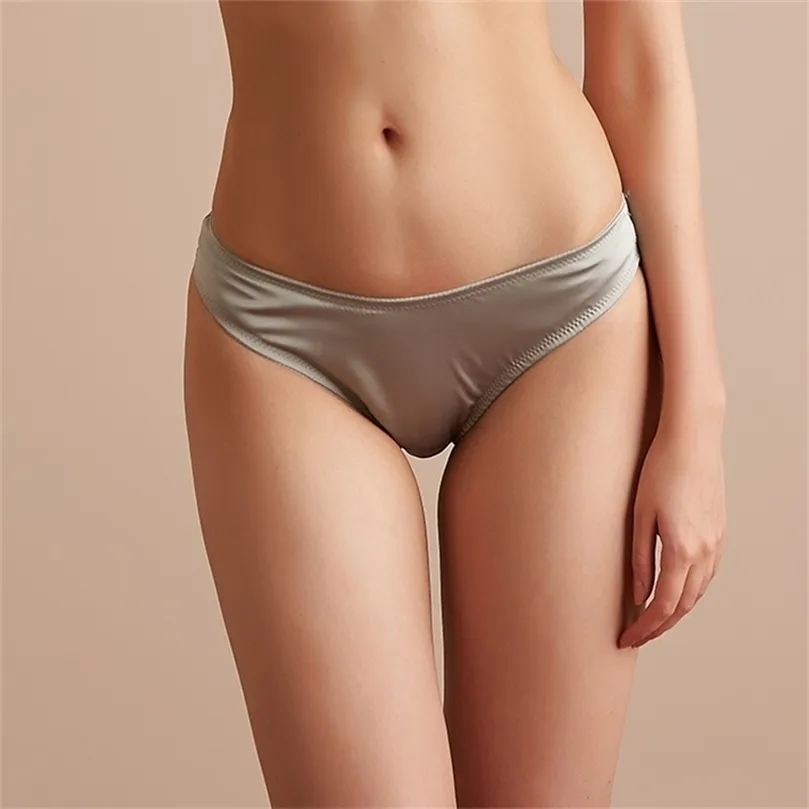 sexy slipjes ondergoed briefs vrouwen echte zijden dames lage taille roze lj201225