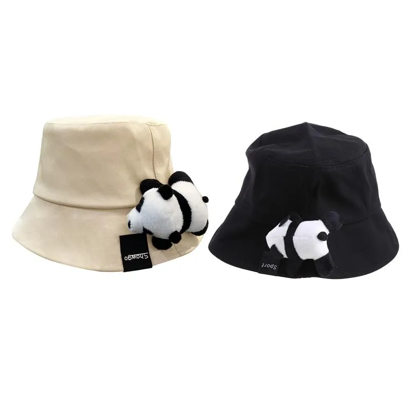 Berets Casual Fisherman Hat All-match Summer Bucket Cartoon Panda Basin Sunscreen For Outdoor Daily Street StrollingBerets