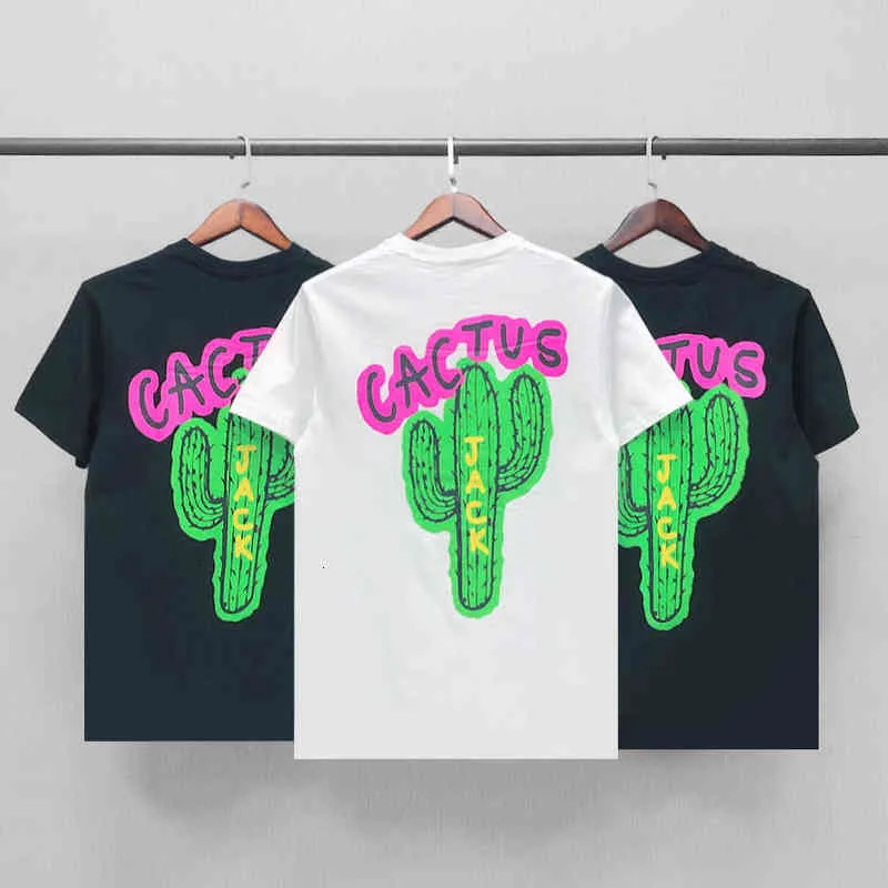 Yibo Wang Same Cactus Short Sleeve Hip Hop Loose Couple Ts Fashion Brand High Street T Shirt For Men