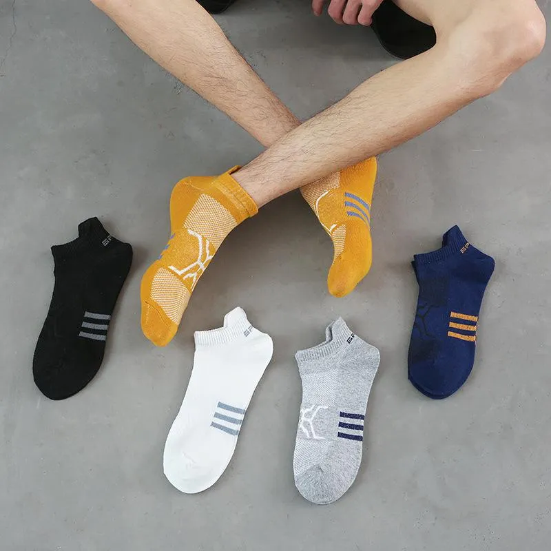 Chaussettes pour hommes Classique Hommes Rayé Coton Chaussette Homme Confortable Court Adulte Sox Printemps Été Standard Respirant Doux Sports Mode