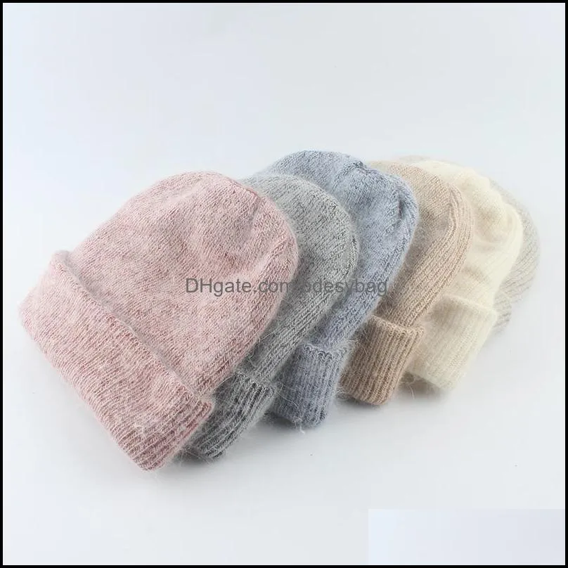 Beanie/SKL Caps hoeden hoeden sjaals handschoenen modeaccessoires vrouwen hoed winter angora breanie herfst dhioe