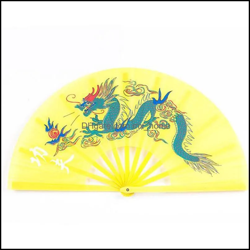 33cm Chinese Traditional Martial Arts Folding Tai Chi Fan Kung Fu Performance Chinese Dancing Fans Y0172