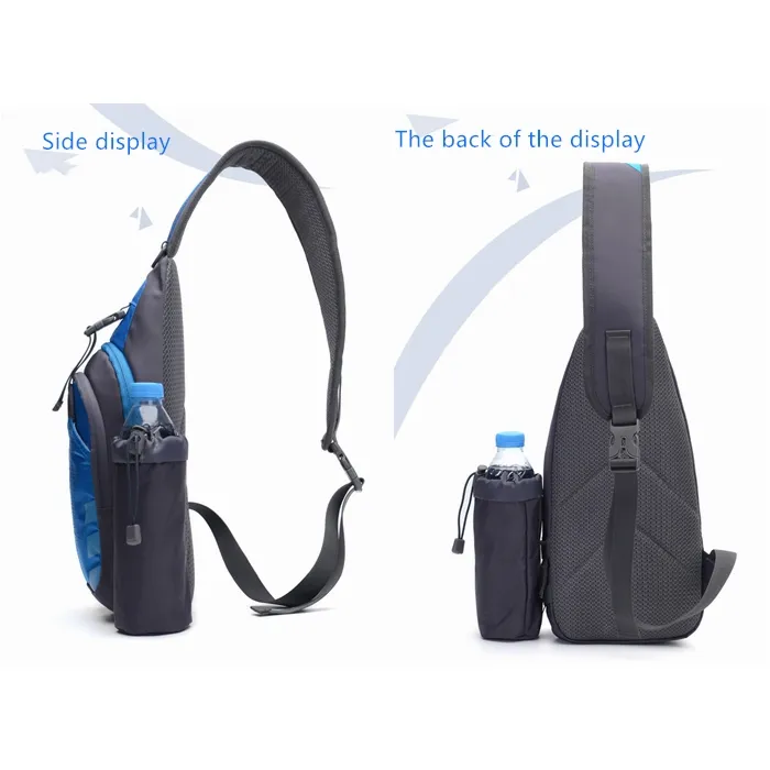 Oxford Fabric Sling Bag Crossbody Backpack with Water Bottle Pocket Sling Bag with Water Bottle Holder Crossbody Daypack for  main image 3