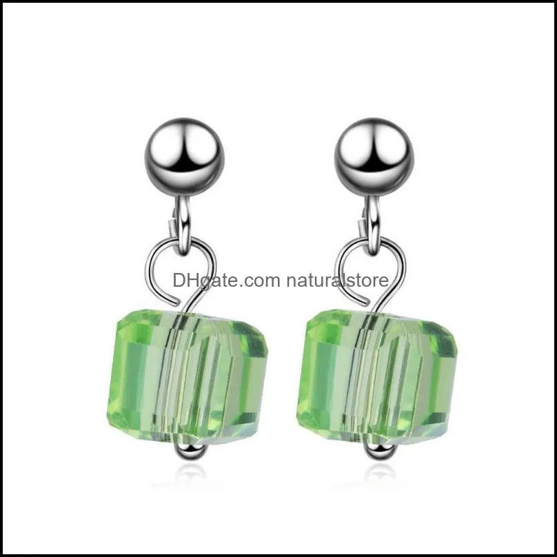 stud lekani crystal from earrings 925 sterling silver magic cube for women fine jewelry accessoriesstudstud
