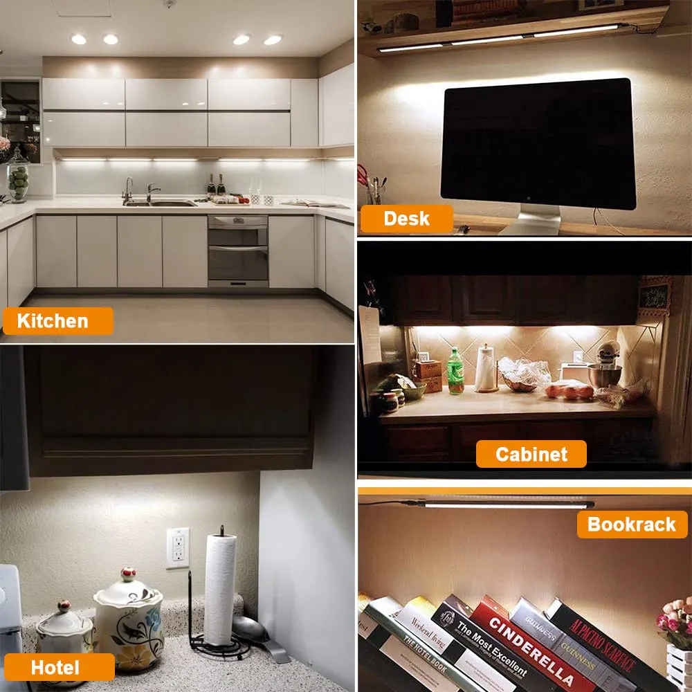 CNSUNWAY LED Cabinet Lights Kit Plug In Corded 12V LED Under