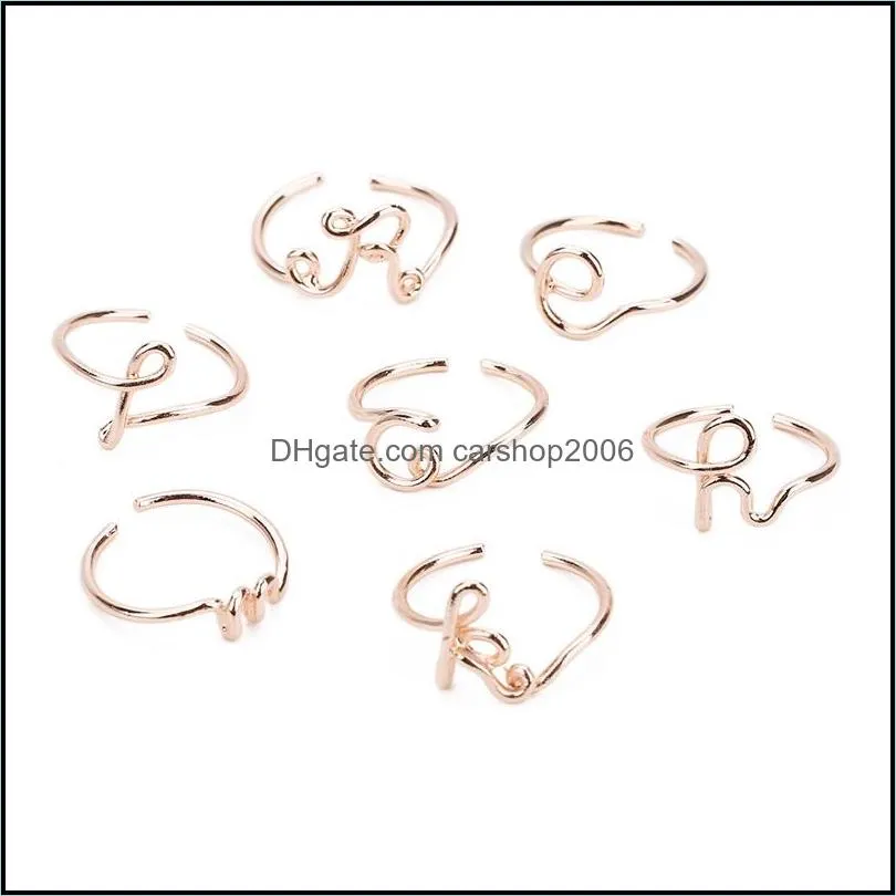 letter rings silver band ring hot sale finger rings for women girl party gift fashion jewelry wholesale free shipping 0012wh