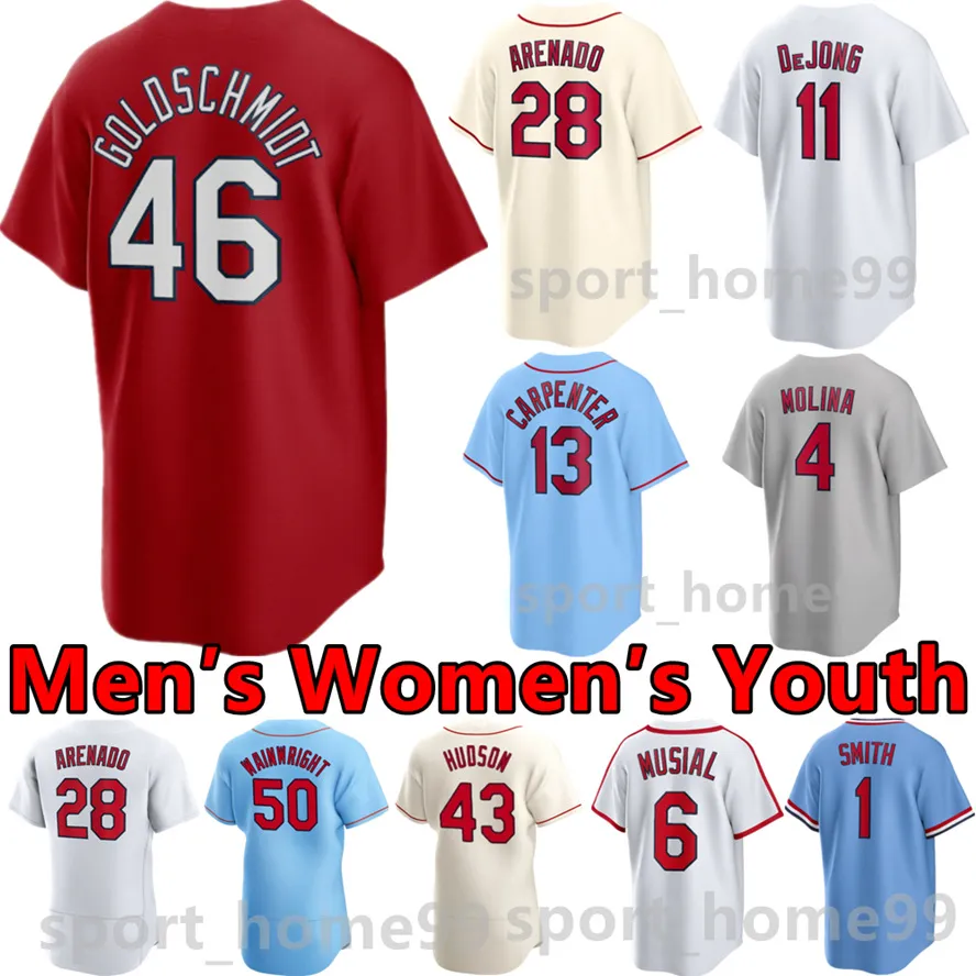 2024 Custom 46 Paul Goldschmidt Jersey 28 Nolan Arenado 40 Willson