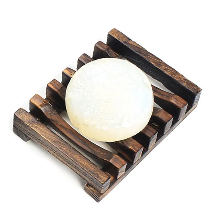 Natural Wooden Bamboo Soap Dish Tray Holder Storage Soap Rack Plate Box Container for Bath Shower Plate Bathroom F0330