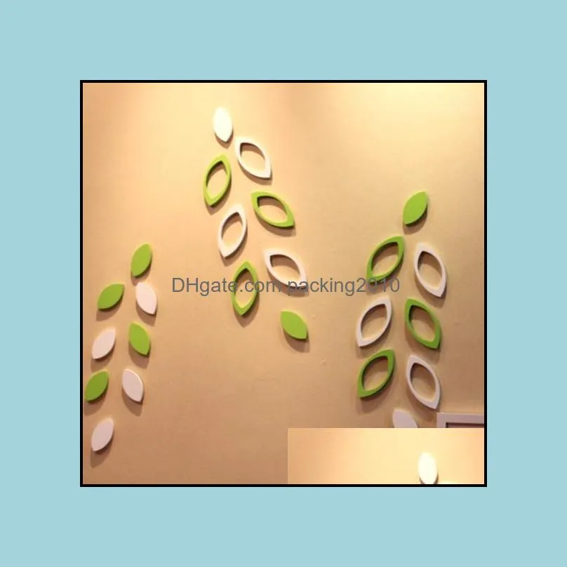 DIY 3D Wall Sticker For Child Room Decorations Paster Leaves Shape Wooden Walls Stickers 3 9hj B