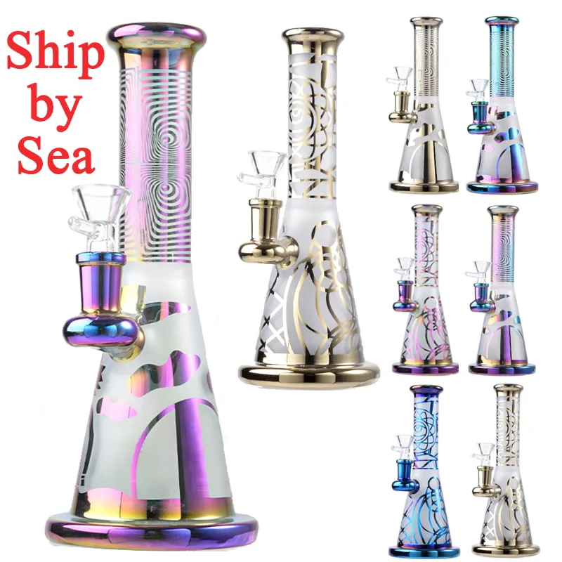 Красочные кальяны Rainbow Six Color Water Tipes Deamhead Perc Glass Bong 14 -миллиметровый масляный масло с головным кораблем на море